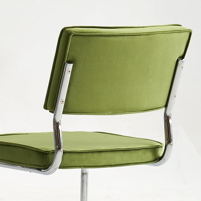 Velvet Dining ChairsMid Century Morden Dining Chairs Minimalistic Style Kitchen &amp Dining Room Chairs Upholstered Comfort Chairs with Chrome Metal Legs