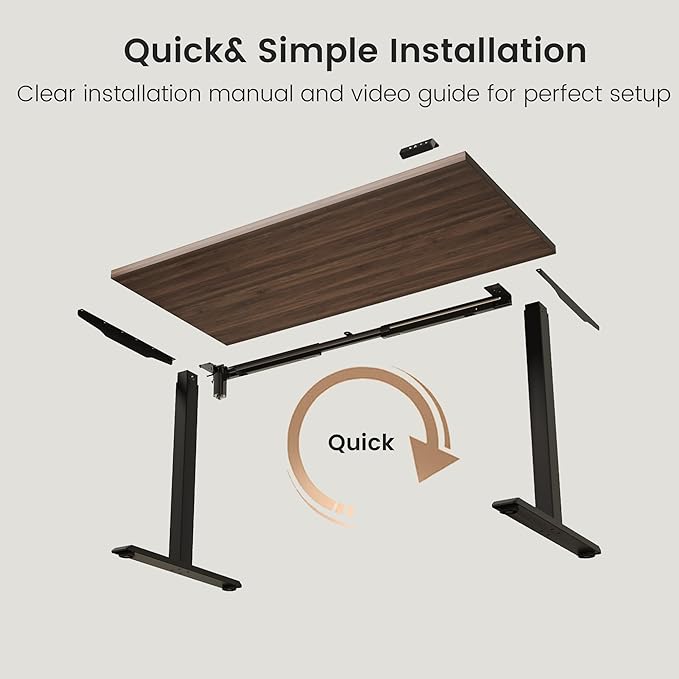 47 Electric Standing Desk Height Adjustable Stand Up Desk with Multiple Functions Standing Desks for Home and Office Adjustable Desks Office Table Black Walnut