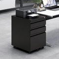 3-Drawer Mobile Filing Cabinet with Lock Metal Filing Cabinet to be Installation Required (CZ-Black)