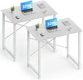 OLIXIS 32 Inch Home Office Desk Small Computer Work Table with X-Shaped Reinforcement Home Simple Modern Writing Study Table 2 Pack White