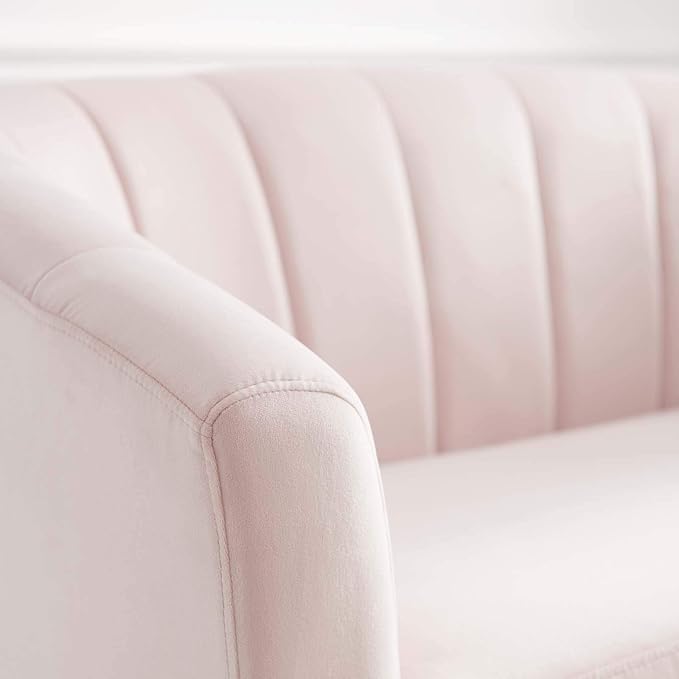 Modway Prospect Channel Tufted Performance Velvet Loveseat Pink