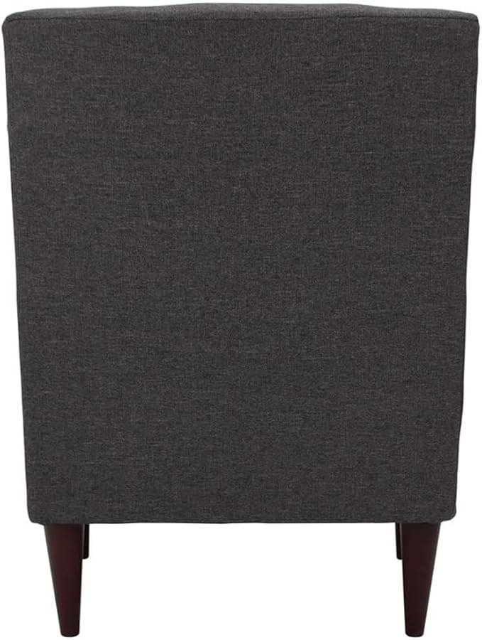 Pemberly Row Traditional Fabric Arm Chair Dark Gray Finish 34.5 H x 28 W x 30 D Durable Construction Padded Seat Woven Textured Fabric Classic Design Living Room or Accent Chair