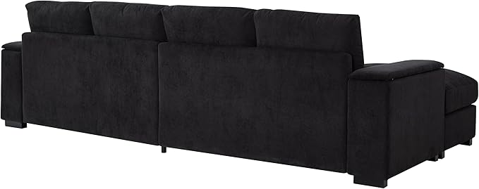 122 Oversized Modular Sectional Sofa Cloud Couch with 2 Ottomans Comfy Corduroy Upholstered Deep Seat Large U Shaped Lounge Sofa&ampCouches with Hidden Arm Storage Box