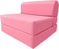 D&ampD Futon Furniture Sleeper Chair Folding Foam Bed Portable Studio Guest Sofa Beds 6 x 32 x 70 Pink
