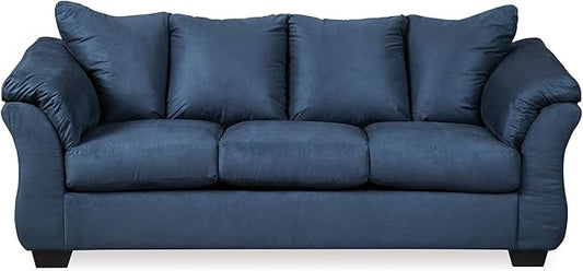 Signature Design by Ashley Darcy Casual Plush Sofa Dark Blue