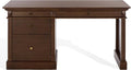 SAFAVIEH Couture Collection - Francesco Walnut Wood 4-Drawer Desk with Brass Accents Modern Writing Table with Storage (SFV4239A)