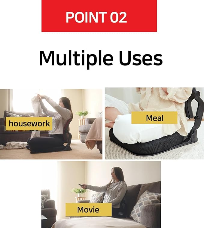Patented Floor Chair with Back Support - Foldable Orthopedic Floor Chair for Adults/Children - Japanese Legless Seat for Meditation TV Pelvic Adjustment - Recliner with Back Support (Wine)