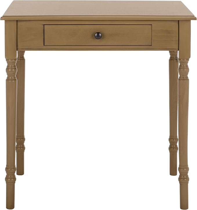SAFAVIEH Home Collection – Arina Desert Brown Writing Desk 1-Drawer Traditional Desk Classic Home Office Design (DSK5710H)