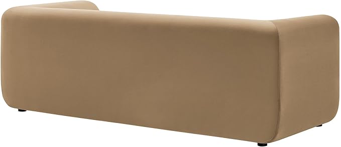 Modway Leif Performance Velvet Upholstered Sofa – 89 Inch Modern Tuxedo Sofa – Comfy 3 Seater Velvet Couch