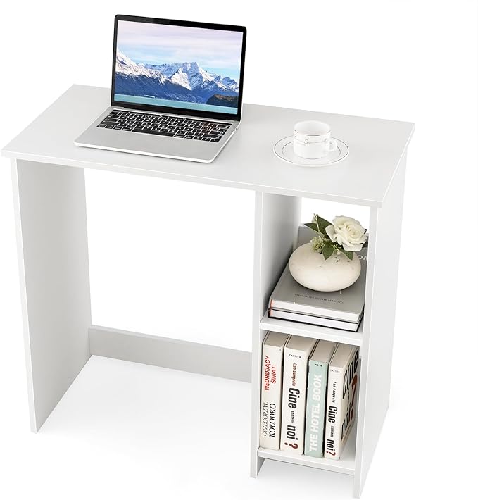 MAT EXPERT Computer Desk 31.5” Wooden Home Office Desks with Shelves for Small Space Gaming Desk Small Table Writing &amp Studying Desk for Home Office Apartment