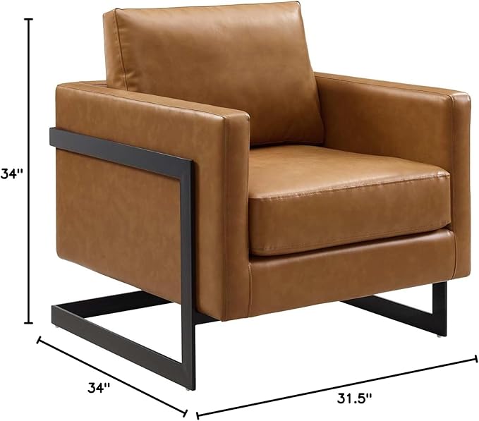 Posse Vegan Leather Accent Chair in Black Tan