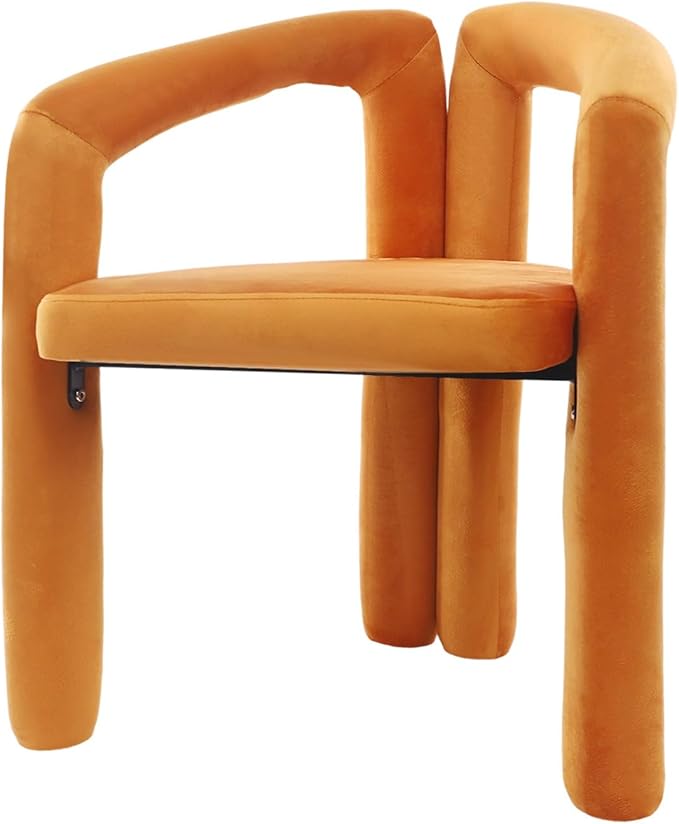 LOYALHEARTDY Orange Vanity Chair Small Accent Chairs Bedroom Chair with Soft Cushion 17.7 Inch Modern Desk Chairs No Wheels Makeup Stool for Dressing Table Salon Dormitory Living Room Orange