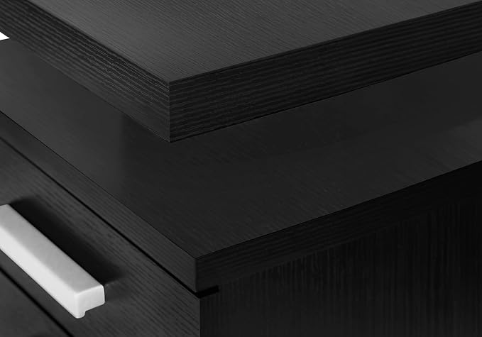 Computer Desk Home Office Laptop Left Right Set up Storage Drawers 48 l Work Black Laminate Contemporary Modern