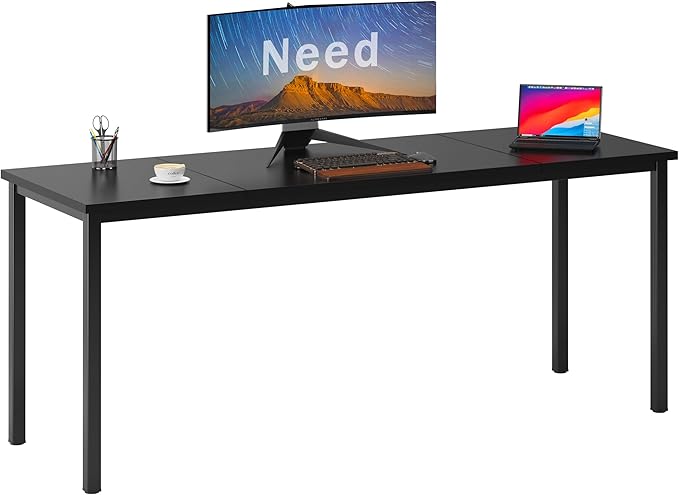 Need 70.8 Inch Executive Office Desk Large Stylish Computer Desk Simple Study Writing Desk Workstation Business Furniture for Home Office Black