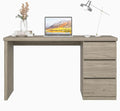 furtble Computer Desk with Drawers 53.5 inches Wood Work Desk Home Office PC Desk Workstation with Storage Farmhouse Computer Table for Bedroom Living Room Grey Oak