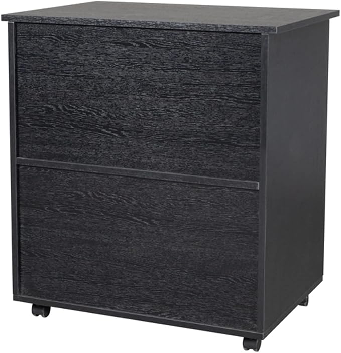HASMI Filing Cabinet T One Drawer File Cabinet One Layer Frame Double Doors MDF and PVC Wooden Filing Cabinet Black Storage Cabinet