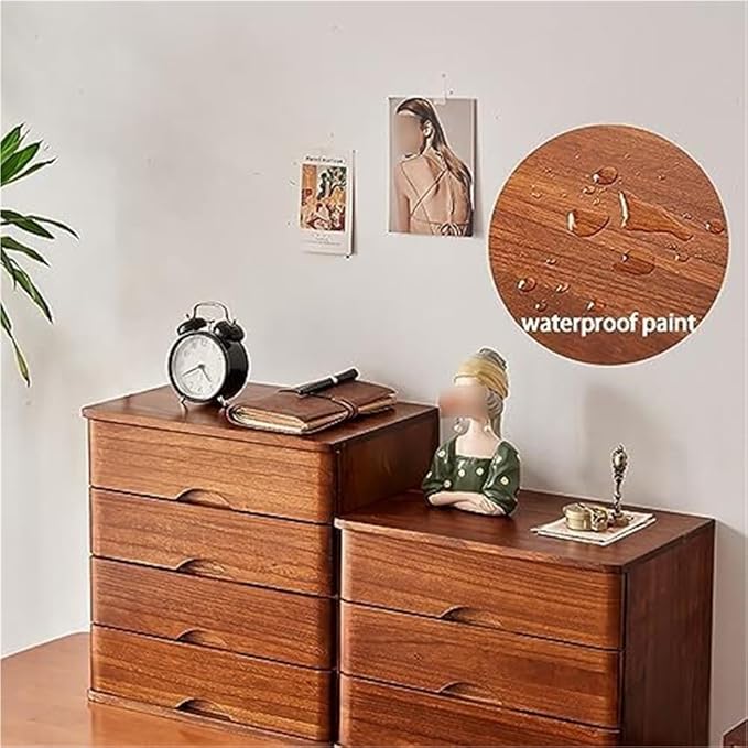 Solid Wood Desktop Drawer File Cabinet Office Storage Organizer for Computer Files and Supplies Single Color - 4-Drawer Version(2)