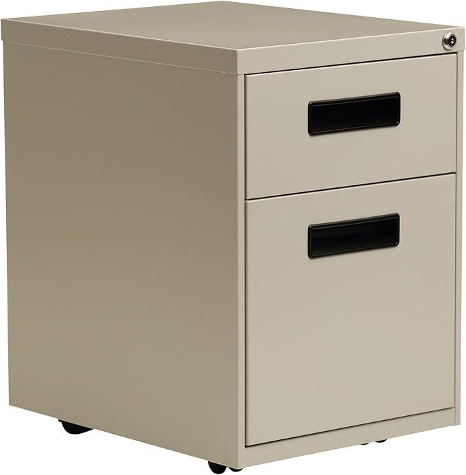 Alera ALE Two-Drawer Metal Pedestal File 14 7/8w x 19 1/8d x 21 3/4h Putty