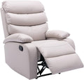 Manual Recliner Chairs for Adults Small Recliners for Small Spaces PU Leather Recliner Chair Single Sofa Living Room Chair for RV Beige