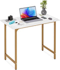 BestOffice Computer DeskHome Office Desk Modern Simple Style for Home Office Study Writing (Gold 32 Inch)