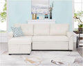 Naomi Home 85 in. Convertible Sofa with Storage Reversible L Shape Sofa Couch with Chaise Comfy Couches for Living Room Cream/Velvet