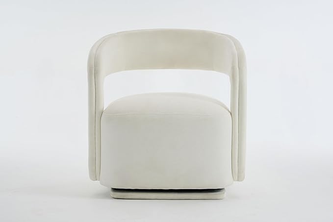 KEIKI Swivel Accent Chair Modern Barrel Chair for Living Room/Bedroom 360° Rotation Ergonomic Design Easy Assembly Comfy Chenille Fabric