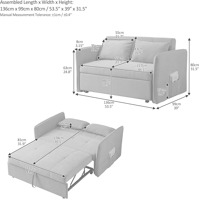 ERYE Loveseat Sofabed