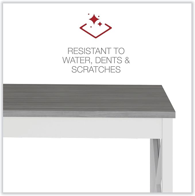 Alera Workspace by Alera Workspace by Alera Farmhouse Writing Desk 47.24 x 23.62 x 29.53 Gray