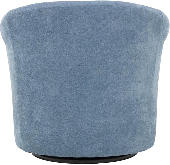 Pemberly Row Traditional Polyester Fabric Club Chair 30 in H x 30.5 in W x 27 in D Light Blue Finish Padded Seat Durable Construction Classic Accent Chair for Living Room or Bedroom