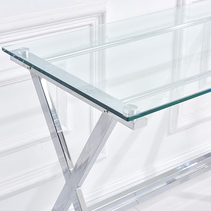 Tempered Glass Computer Desk Modern Student Writing Study DeskSmall Computer DeskHome Office Desk