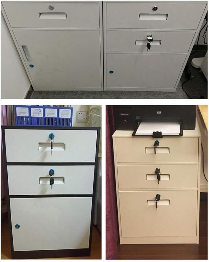 Three-Drawer File Cabinet Metal Desk Side Cabinet Simple Bedside Cabinet Office File Cabinet Filing Cabinet (Color : 1) (Brass)