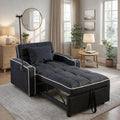 Sleeper Chair Convertible Pull Out Chair Sleeper with Bracket and Cup Holder Chairs Bed Sleepers for Adults 3 in 1 Sofa Bed Chairs for Small Spaces Living Room Black