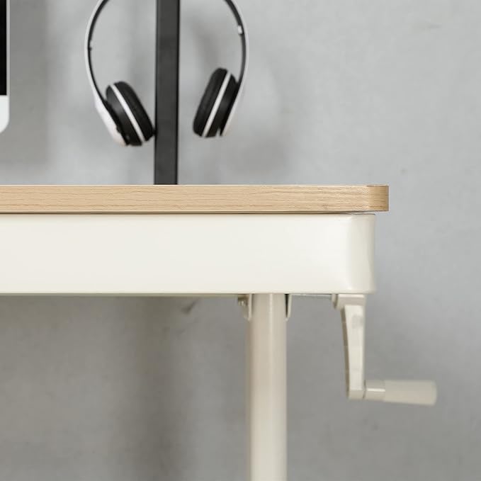 (Maple Tabletop) 48 x 24 InchesStanding Desk with Metal Drawer Adjustable Height Stand up Desk Sit Stand Home Office Desk Ergonomic Workstation