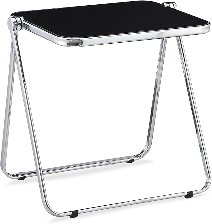 KAIHAOWIN Folding TV Tray Table Acrylic Foldable Table No Assembly Required Tiny Desk for Home Office Side Table Small Computer Desk for Small Spaces (Black)