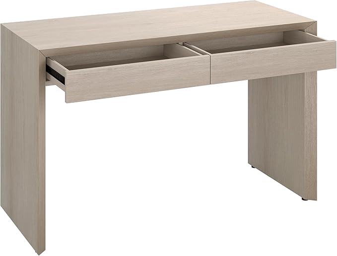 Henn&ampHart 48 Modern Rectangular Wooden Home Office Desk Computer Desk Writing Table with 2 Storage Drawers for Home Office Beech White
