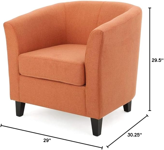 Christopher Knight Home Preston Fabric Club Chair Orange