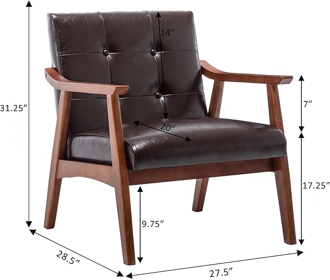 Convenience Concepts Take a Seat Natalie Accent Chair Espresso Faux Leather/Espresso