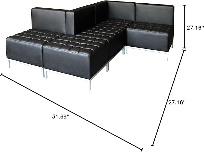 Alera ALE QUB Series Corner Sectional 26 3/8 x 26 3/8 x 30 1/2 Black