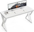 LITTLE TREE 55 Inch Large Simple Industrial Computer Desk Study Writing Table Home Office WorkstationWhite