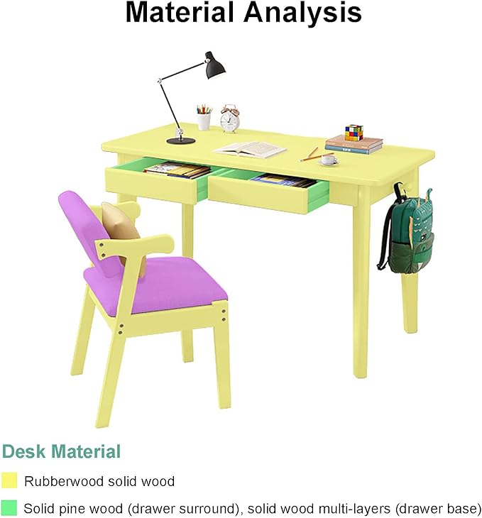 Solid Wood Writing Desk with DrawersMid-Century Modern Computer Desk Work Study TableSimple Home Office Desk Workstation with Hook for Small Spaces(80x50x75cm(31x20x30inch) Walnut) 1762093