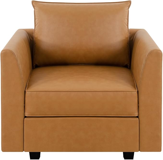 Naomi Home Elizabeth Modern DIY Collection Caramel/Air Leather/Accent Chair