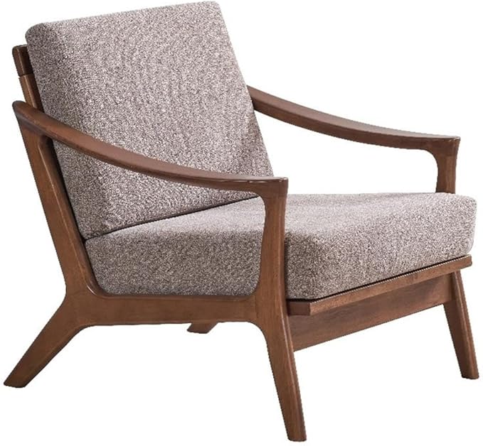 Acme Furniture Lide Upholstered Fabric &amp Wood Accent Chair in Brown