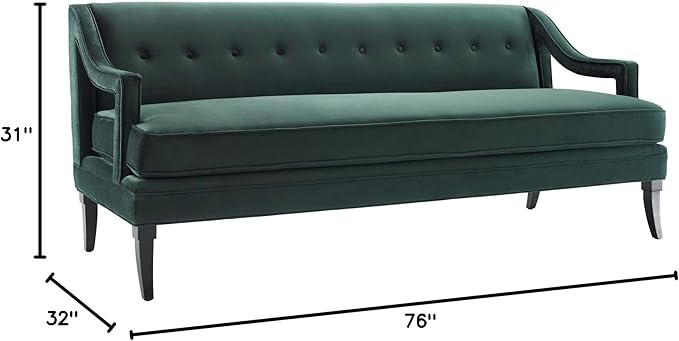 Modway Concur Mid-Century Modern Upholstered Velvet Sofa In Green