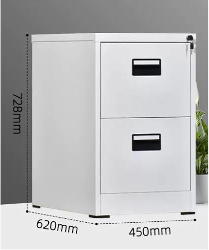 Aimeryup with Lock 2-Tier File Cabinet Metal Clip Drawer Storage Low Desk Cabinet Office Study Hotel 42X62X72.8CM(Size:45X62X72.8CMColor:A)