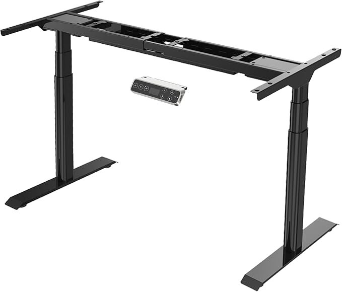 FLEXISPOT E6 Pro Oval Dual Motor 3 Stages Standing Desk Oval Leg Height Adjustable Electric Stand Up Desk Frame Only (Black)