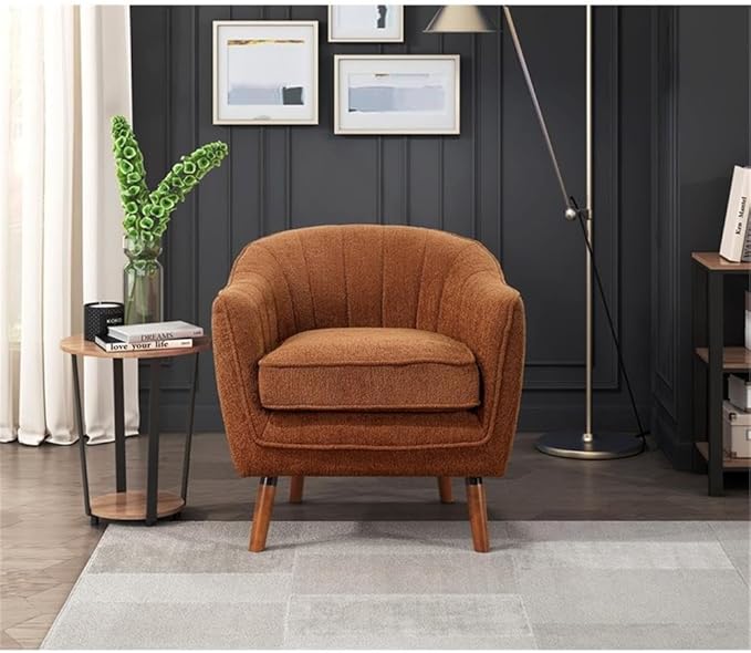 Lexicon Cutler Fabric Upholstered Accent Chair in Rust