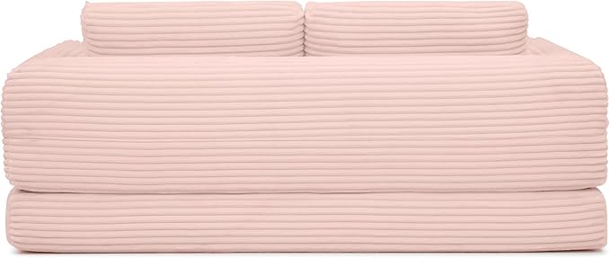 Foldable Boneless Love Seat Couches in a Box Modern Floor Foam Sleeper Sofa Bed 2-in-1 Convertible Cloud Sofa for Home Apartments Bedroom
