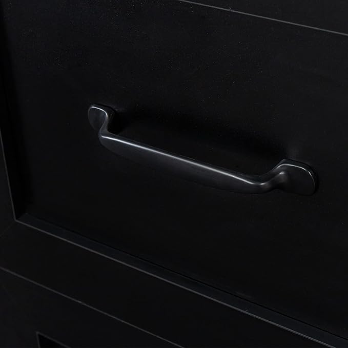 Home Office Computer Desk with Hutch &amp Storage - 2-Tier Shelves 2 Drawers for Study/Bedroom/Office (Black/M)