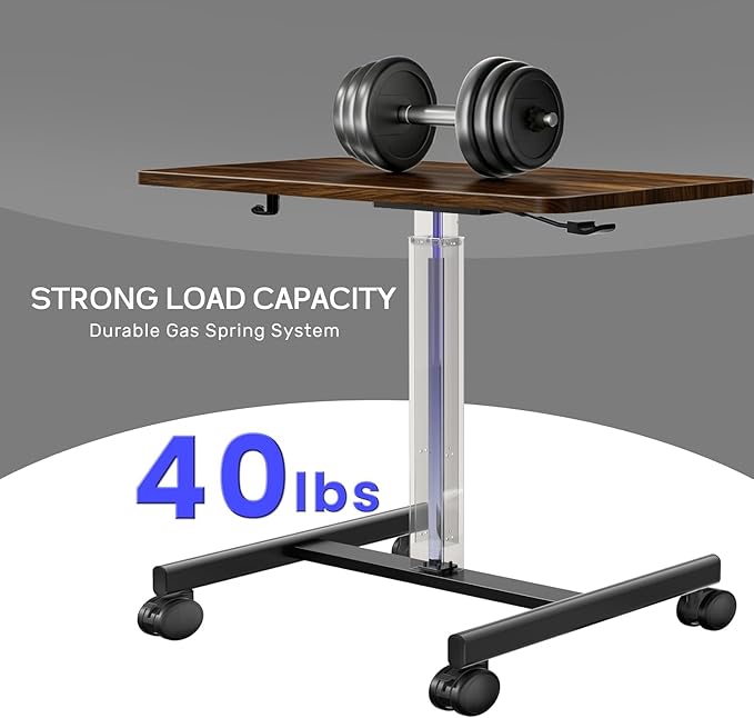 Mobile Laptop Standing Desk Adjustable HeightSmall Mobile Desk Workstation with WheelsPortable Rolling Computer Desk Cart for Home Office Classroom (Rustic Brown)