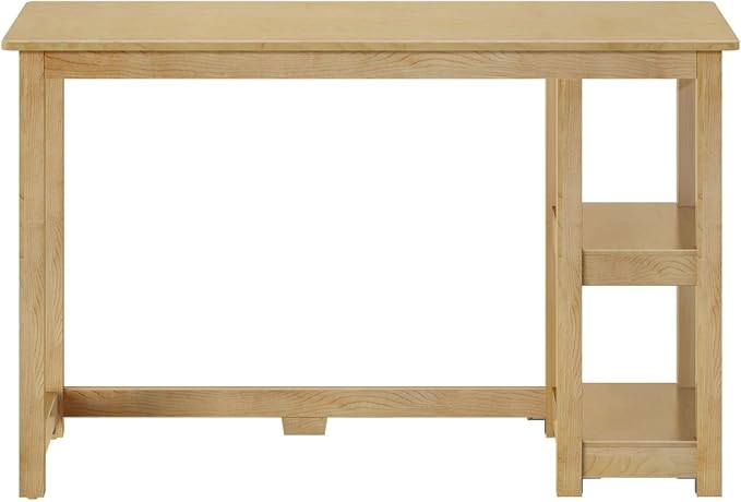 Max &amp Lily Solid Wood Desk With Shelves 47 Inches Natural
